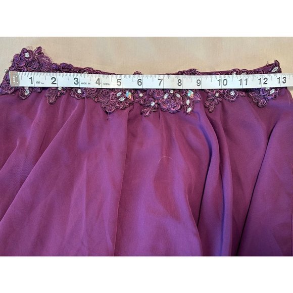 Women's Purple 2‎ PIece Rhinestone Lace  Dress Homecoming Party Size 7 - Picture 14 of 16
